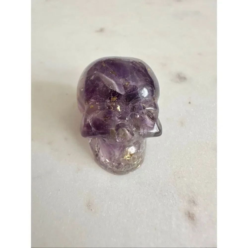 Halloween amethyst purple color mini acrylic skull